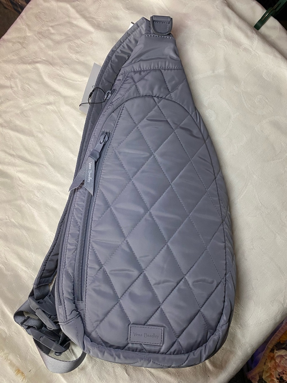 NWT Vera Bradley Ultralight Essential Sling Backpack Frost Grey